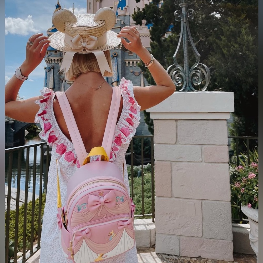 Disney Loungefly Cinderella 70th Anniversary Pink Dress Mini Backpack Like New